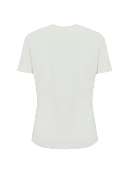 T-shirt in jersey bianco con stampa logo e ricamo Elisabetta Franchi | MA00351E2270